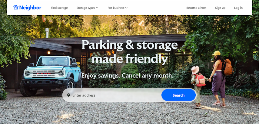 Screenshot of Neighbor homepage