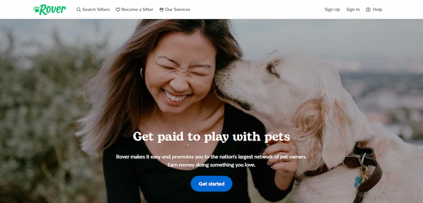 Screenshot of Rover webpage